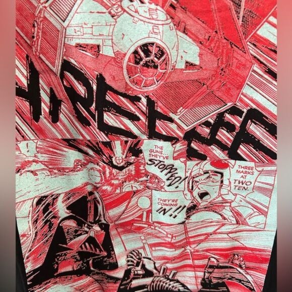 Star Wars Mad Engine Graphic T-Shirt Black & Red Sz Large - Picture 9 of 13